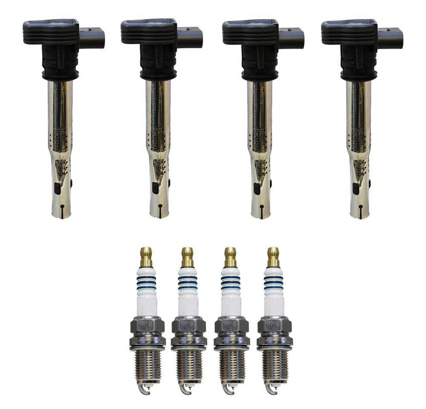 Audi VW Ignition Coil Kit (4 Pieces) - 101905621C - Denso